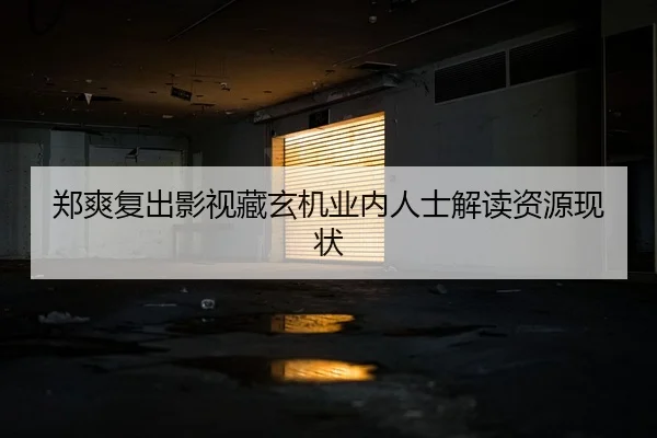 郑爽复出影视藏玄机业内人士解读资源现状